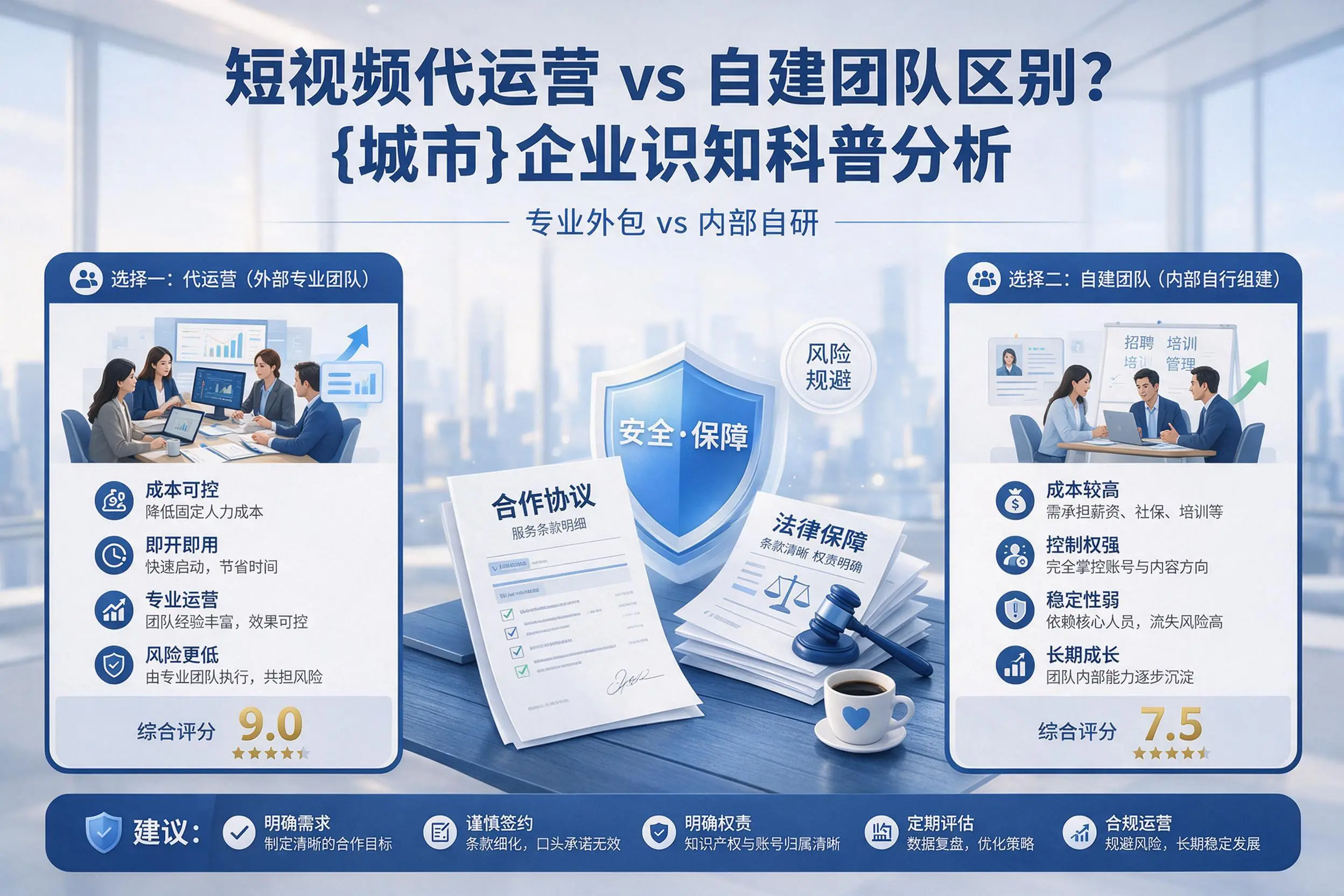 短视频代运营与自建团队区别?克拉玛依企业认知科普分析
