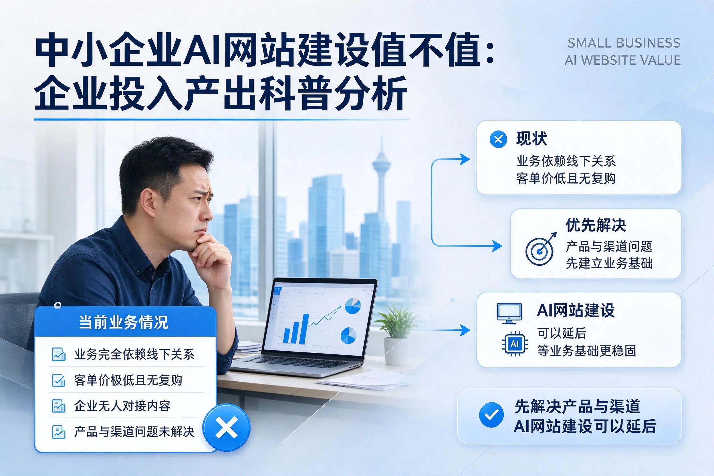 中小企业AI网站建设值不值：克拉玛依企业投入产出科普分析