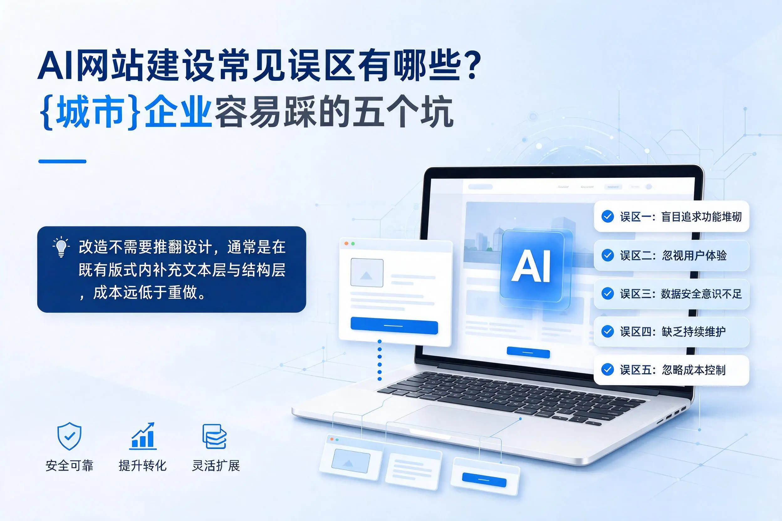 AI网站建设常见误区有哪些？克拉玛依企业容易踩的五个坑